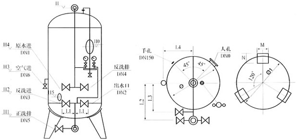 每小时0.5吨锅炉软化水设备工艺流程图